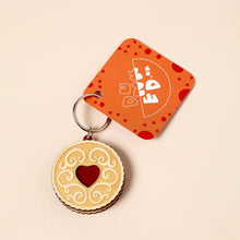 Load image into Gallery viewer, JAMMY DODGER - BISCUIT KEYRING BY DUNKED
