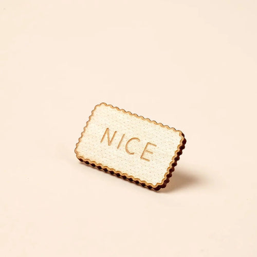 NICE - BISCUIT PIN BADGE BY DUNKED