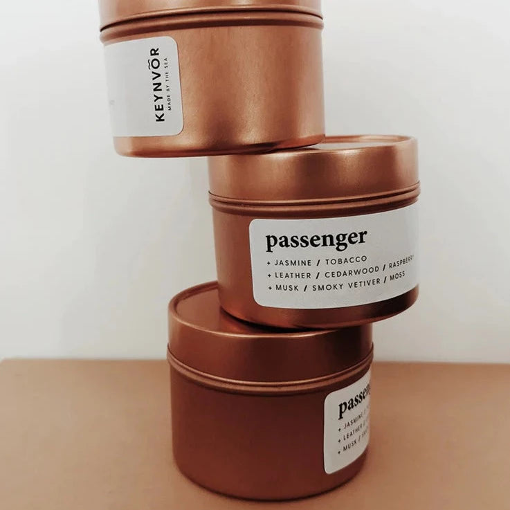 PASSENGER - SMOKEY & RUGGED CANDLE IN A TIN BY KEYNVOR