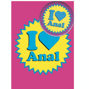 I ❤ ANAL - GREETING CARD WITH BUTTON BADGE