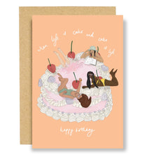 Load image into Gallery viewer, WHEN LIFE IS CAKE - BIRTHDAY CARD BY EAT THE MOON
