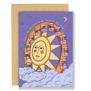 ANOTHER RIDE AROUND THE SUN - GREETINGS CARD BY EAT THE MOON