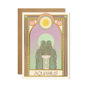 "AQUARIUS" - ZODIAC GREETINGS CARD BY CAI & JO