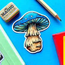 Load image into Gallery viewer, BLUE MUSHROOM - STICKER BY STACEY MCEVOY CAUNT
