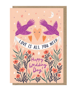 LOVE IS ALL YOU NEED - WEDDING CARD WITH BONBI FOREST ARTWORK