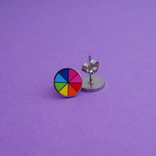 Load image into Gallery viewer, BRIGHT COLOUR WHEEL - STUD EARRINGS BY HANDOVER YOUR FAIRY CAKES
