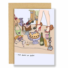 Load image into Gallery viewer, DANCING ON THE TABLES - GREETINGS CARD BY EAT THE MOON
