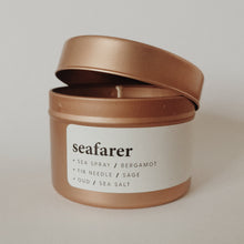 Load image into Gallery viewer, SEAFARER - SALTY &amp; LUSH CANDLE TIN BY KEYNVOR
