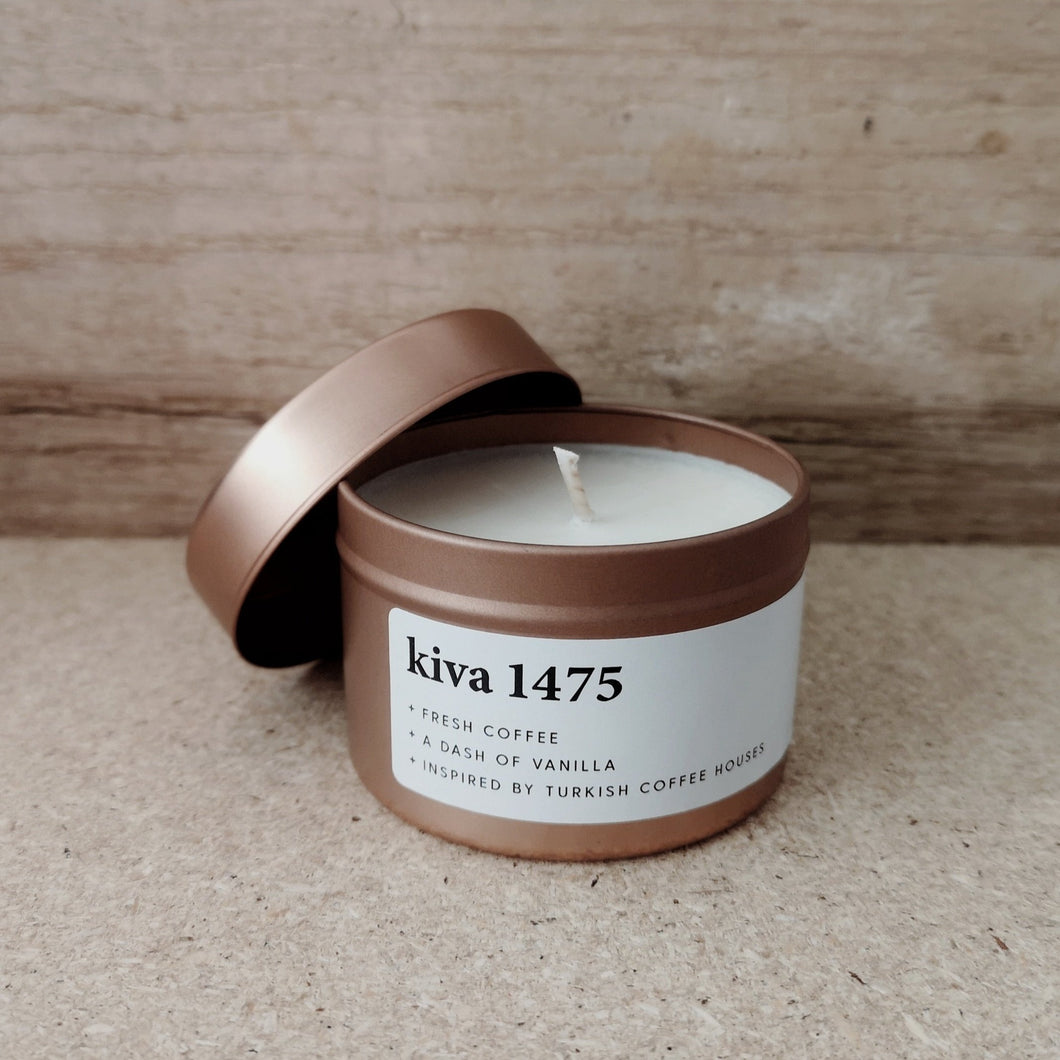 KIVA 1475 - THE COFFEE CANDLE TIN BY KEYNVOR CANDLE CO.