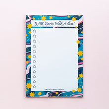 Load image into Gallery viewer, &quot;IT ALL STARTS WITH A LIST” - A5 NOTEPAD BY NYASSA HINDE
