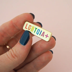 "LGBTQIA+" - ENAMEL PIN BADGE BY HAND OVER YOUR FAIRY CAKES