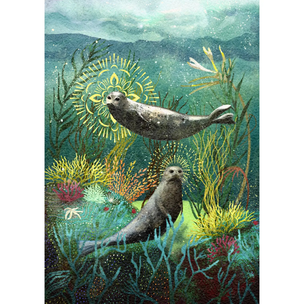 MAGICAL SEALS - GREETINGS CARD BY GLITTER AND EARTH