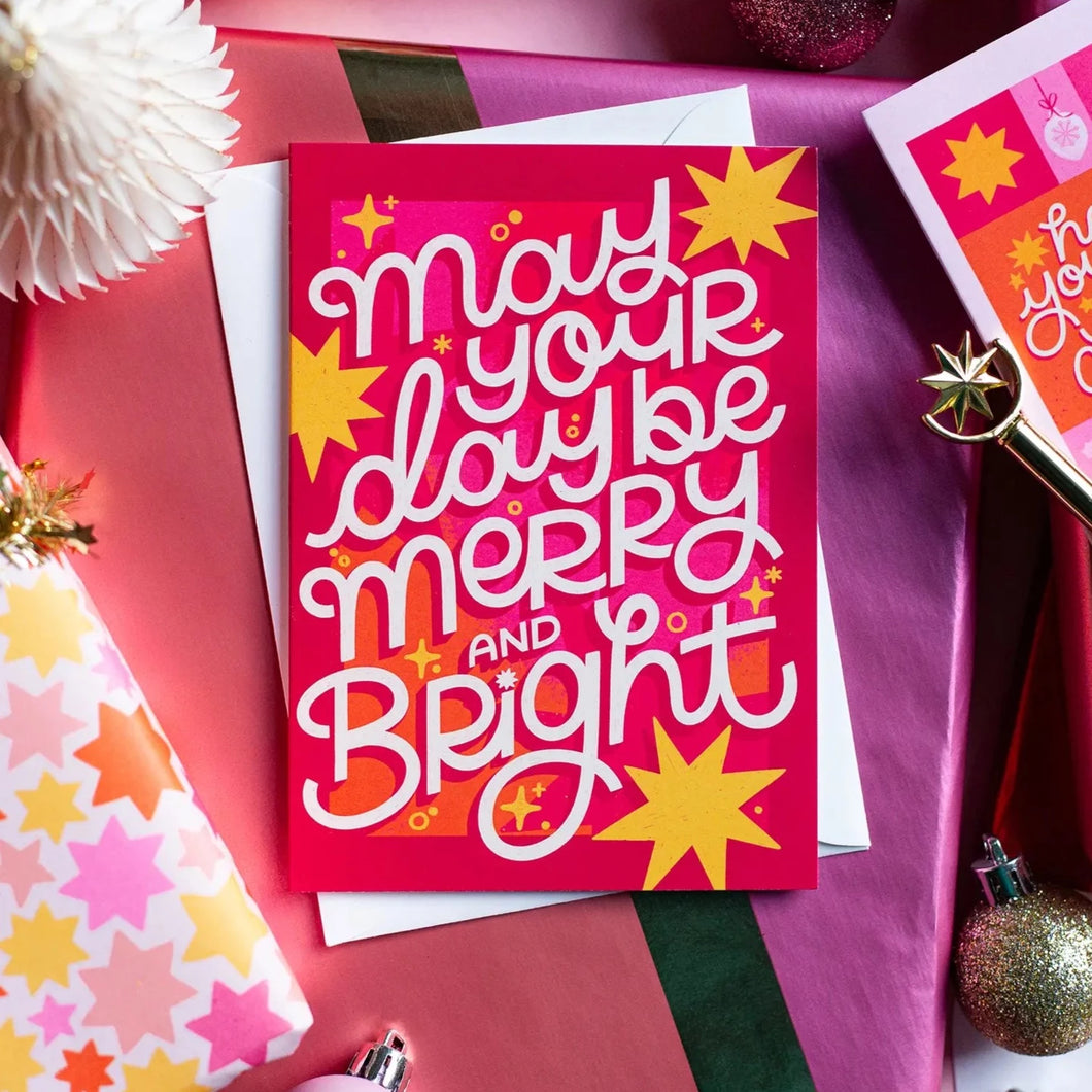 MERRY AND BRIGHT - CHRISTMAS CARD BY NYASSA HINDE