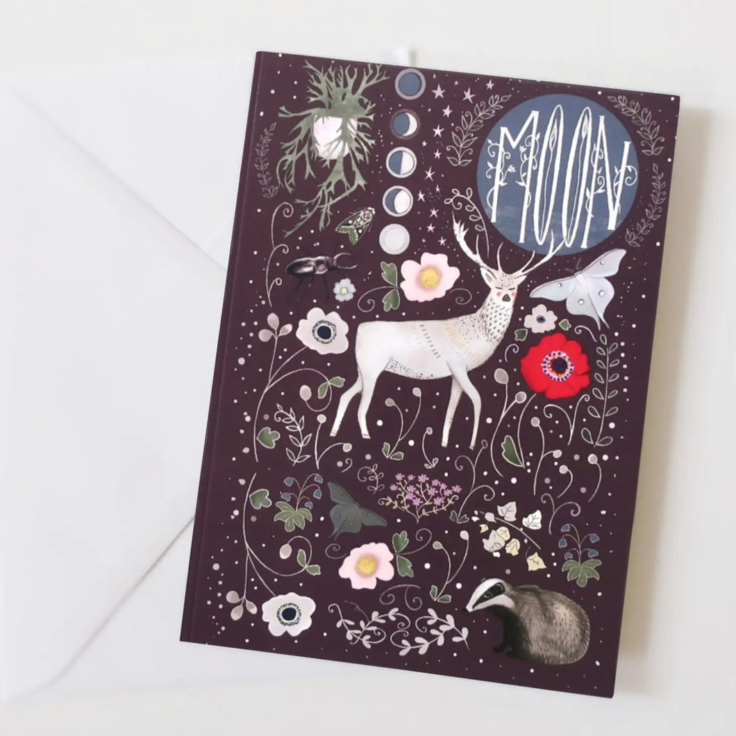 MOON STAG - GREETINGS CARD BY GLITTER AND EARTH