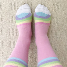 Load image into Gallery viewer, PASTEL RAINBOW SOCKS BY HAND OVER YOUR FAIRY CAKES
