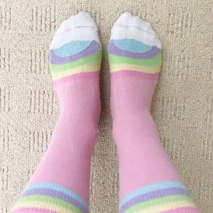 PASTEL RAINBOW SOCKS BY HAND OVER YOUR FAIRY CAKES