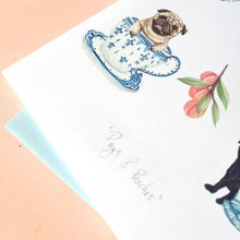 Load image into Gallery viewer, &quot;PUGS &amp; PEACHES&quot; - A5 GREETING CARD BY HANNAH FARR

