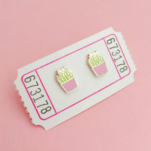 Load image into Gallery viewer, PINK CACTUS - STUD EARRINGS BY HANDOVER YOUR FAIRY CAKES
