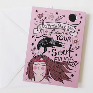 RAVEN GIRL - GREETINGS CARD BY GLITTER AND EARTH