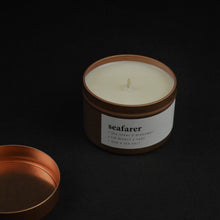 Load image into Gallery viewer, SEAFARER - SALTY &amp; LUSH CANDLE TIN BY KEYNVOR
