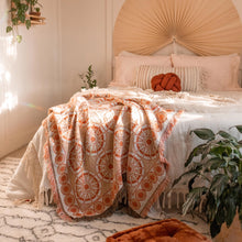 Load image into Gallery viewer, THE NAZAR WOVEN BLANKET IN PEACH BY CAI &amp; JO
