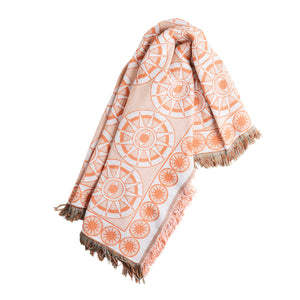 THE NAZAR WOVEN BLANKET IN PEACH BY CAI & JO