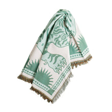 Load image into Gallery viewer, TIBETAN TIGER - WOVEN BLANKET IN TEAL BY CAI &amp; JO
