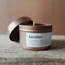Load image into Gallery viewer, KAVALIER - WILD &amp; REFINED CANDLE TIN BY KEYNVOR CANDLE CO.
