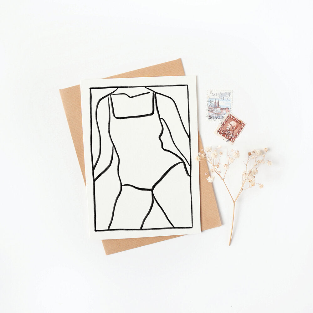 WILD SWIMMING - BLANK GREETING CARD BY SCALET PAPERIE